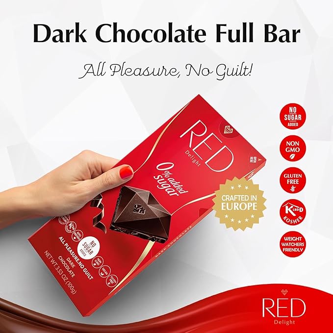 RED Delight®™ Dark Chocolate Full Size Bars (3.53 Ounces Each) (11 Pack -Full Size (3.53 Ounce) Bars)