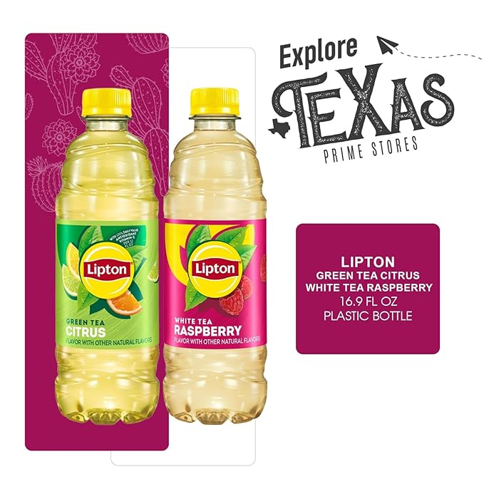 Lipton 12-Pack 6 Citrus Iced Green Tea + 6 Raspberry Iced White Tea Plastic Bottle 16.9 fl oz