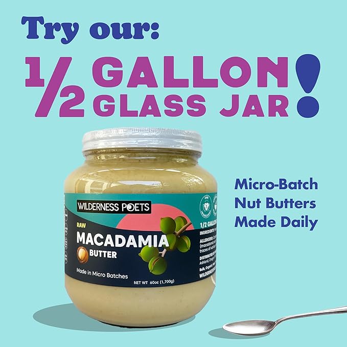 Wilderness Poets Raw Macadamia Butter (640 Ounce - 40 Pound - 5 Gallon)