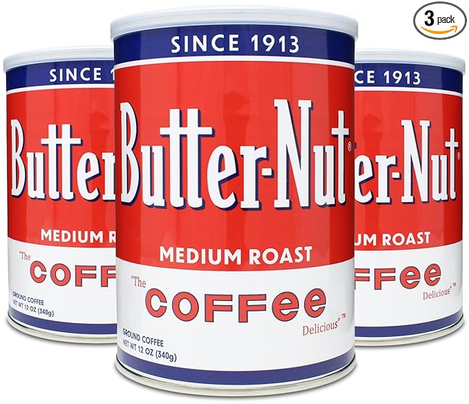 Butter-Nut Original Blend Ground Coffee Medium Roast 12 Ounce Steel Can (Pack of 3)