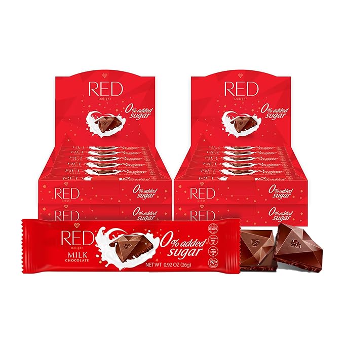 RED Delight®™ Milk Chocolate 12 Count Box of Grab N Go Travel Size Bars (0.92 Ounces Each) (4 Boxes - Total of 48 Bars)