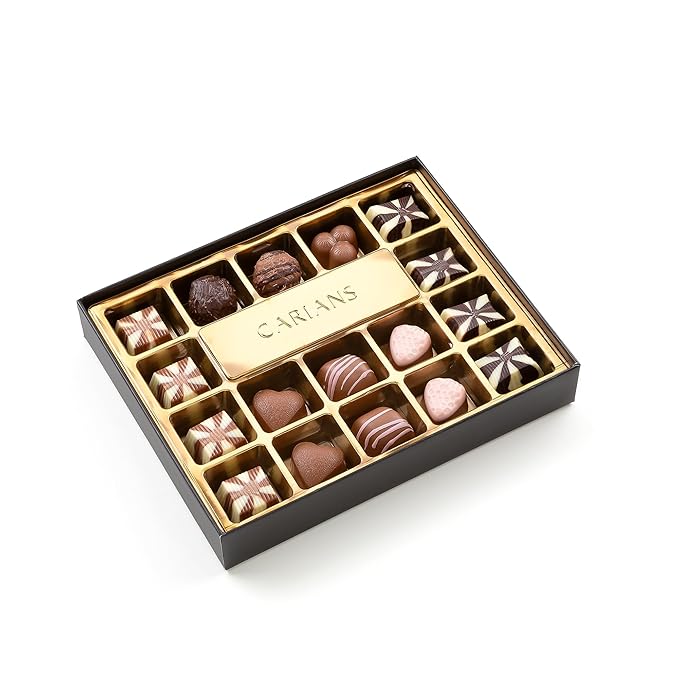 CARIANS Chocolatier Assorted Gourmet Chocolate Gift Box Dark Milk White Chocolates Truffles Treats for Thank you Great for Gift Giving and Anniversary 17 Pc