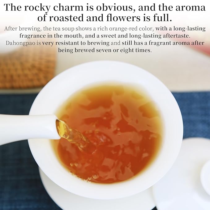 XIXICHA Dahongpao Oolong Tea 4.23oz (120g) China Wuyi Mountain Big Red Robe Oolong Tea Natural Loose Leaf Tea Strong fragrance Flower Fragrance Chinese Tea（96 cups） 特级大红袍 乌龙茶 中国功夫岩茶