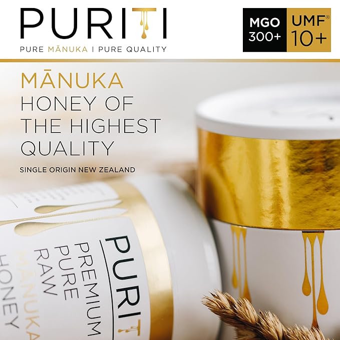 PURITI Manuka Honey MGO 300+ / UMF 10+ | 100% Pure Genuine Raw Manuka Honey | 8.8 Oz / 250g | Harvested Tested Certified and Packed in New Zealand