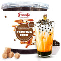 Fanale Brown Sugar Popping Boba Pearls Vegan Non GMO Gluten Free Fat Free Perfect for Bubble Tea Smoothies Ice Cream Desserts and Beverages.