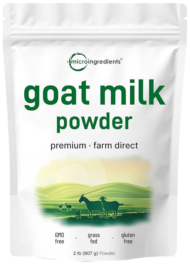 Micro Ingredients Goat Milk Powder 2 Lb | Grass-Fed Australian Source | Pure Easily Digested Formula | High in Protein Calcium &amp Probiotics | Non-GMO Gluten-Free Pet Friendly