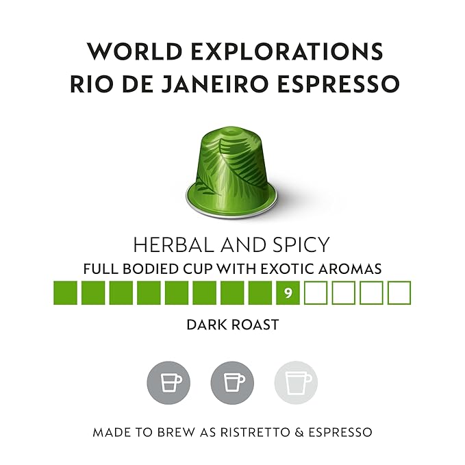 Nespresso Capsules Original Line Rio de Janeiro 50 Count Espresso Coffee Pods