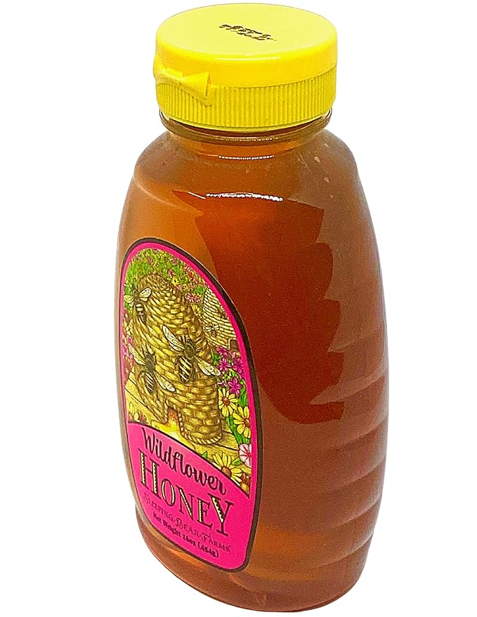 Wildflower Honey 16 oz. Bottle - Case of 12 Bulk Wholesale Honey Unpasteurized Unblended No Additives 100% Pure Honey