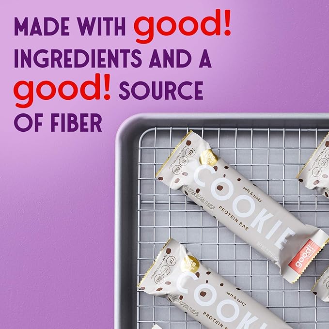 good! Snacks Cookie Dough Vegan Protein Bar Soy &amp Gluten Free Plant Based Low Sugar 15g Clean Protein Natural Healthy Superfood Snack Kosher Friendly For Athletes &amp Active Lifestyles 1