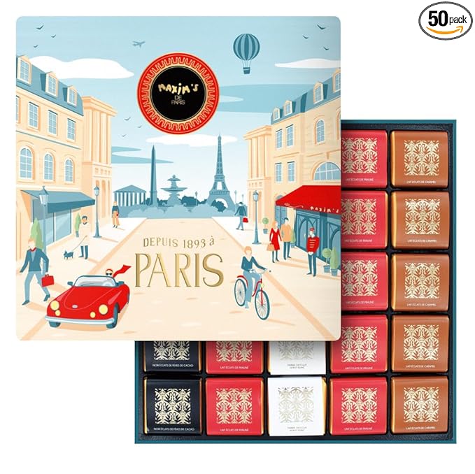 Maxim's de Paris - Square Tin of 50 chocolate squares