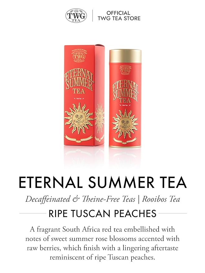 TWG Tea | Eternal Summer Tea | Rooibos | Hibiscus Redcurrant &amp Rose | Haute Couture Tin 100g | Gift Set