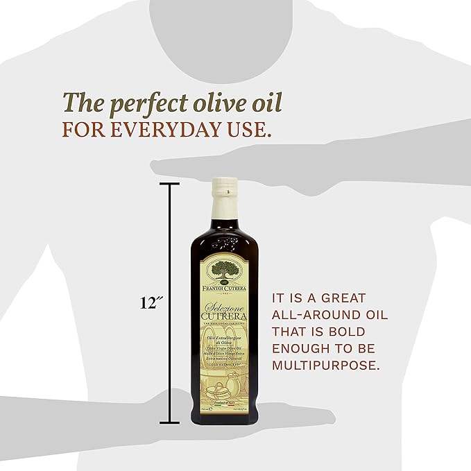 Frantoi Cutrera - Selezione - Extra Virgin Olive Oil from Italy Sicilian Pure EVOO Premium 2022/23 Early Harvest First Cold Pressed Olive Oil High In Polyphenols 24.5 Fl Oz (Pack of 2)