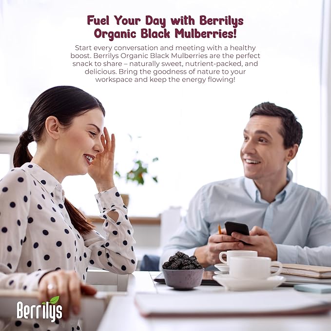 Dried Mulberries Black Organic Berrilys 3 LB Dried Mulberry Non-GMO Unsulfured Raw Healthy Snacking Great Ingredient for Baking Purposes Vegan Natural