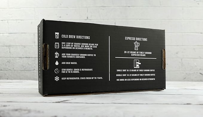 Cold Brew Coffee Box Set - 1.5lbs - Medium Roast Colombian Peruvian Guatemalan Ground Coarse - and 6 Filter Bags Included - Ground Coarse for cold brew