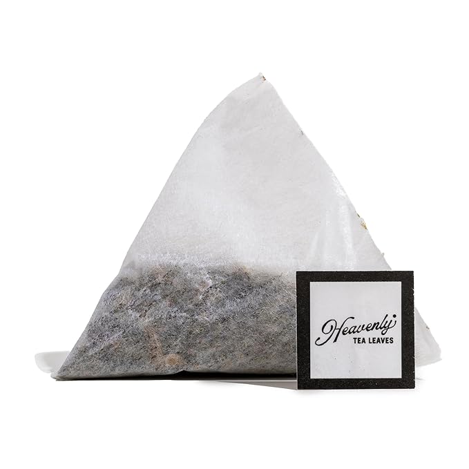Heavenly Tea Leaves Organic Peppermint (50 Pyramid Tea Bags) Bulk Compostable Herbal Tea Sachets - 100% Plastic Free Premium Quality Whole Tea Leaves in a Convenient Tea Bag
