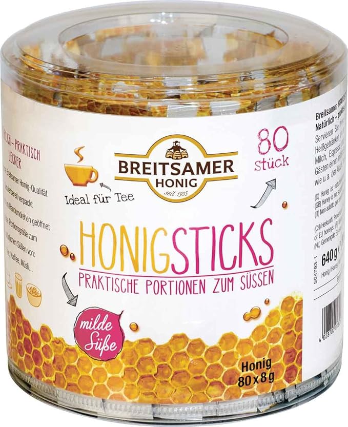 Breitsamer Acacia Honey Sticks 0.28 Ounce 80 Count