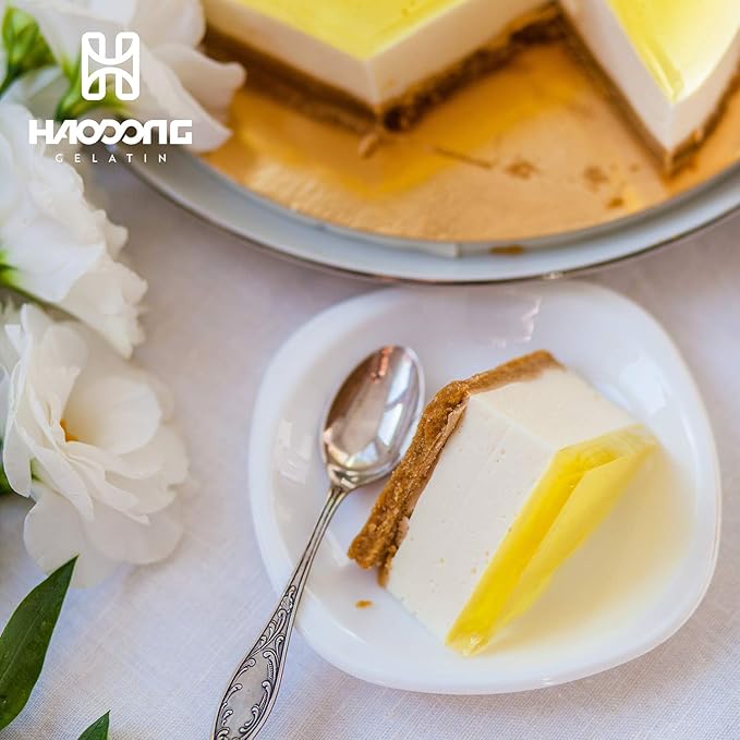 Haodong Beef Platinum Leaf Gelatin Sheets - 240 Bloom (20 Sheets 40g) - Gelatin Leaves for Baking and Cooking Mirror Glaze Dessert Jellies Mousse Cake