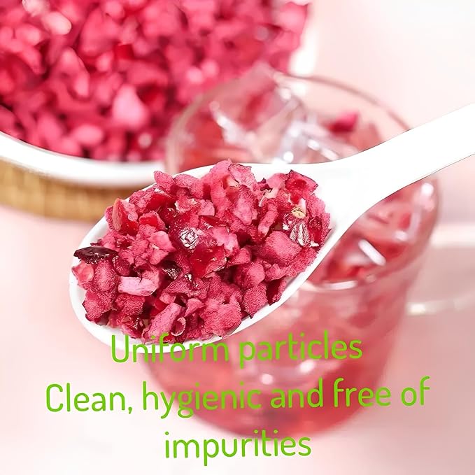 WEIJUEJIYI Frozen Dried Cranberry Slices 65g/2.29oz No Added Sugar Only Cranberries as Ingredients Dried Fruits for Grains Yogurt Beverages Breakfast Snacks and Cooking
