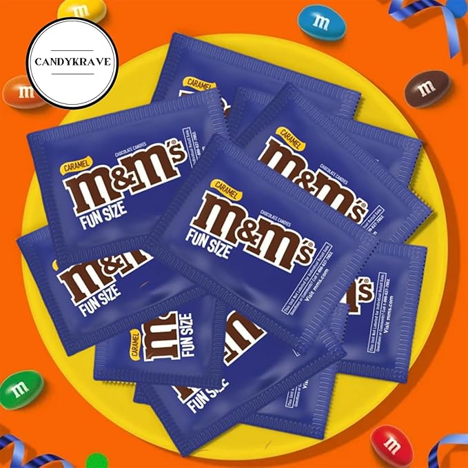 M&ampM Caramel &amp Milk Chocolate Candy - 2 lbs Bulk Pack - Individually Wrapped Fun Size Candy for Freshness - Colorful Delicious Sweets for Kids Adults Pantry Office &amp Birthdays