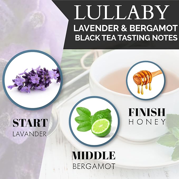 SECRETEA Lullaby Organic Lavender &amp Bergamot Black Tea100% Real ingredients15 Sachet Tea Bags (15 Count)