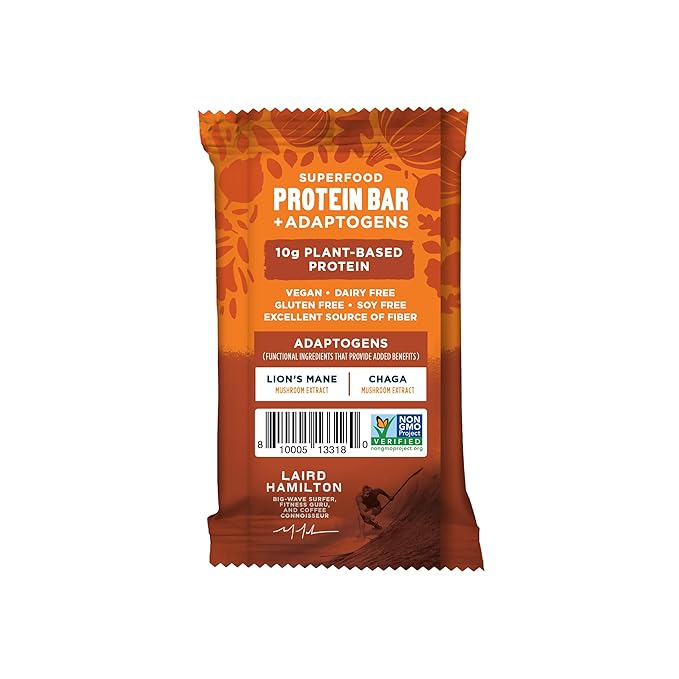 Laird Superfood Functional Protein Bars – Protein Bar but Better with Real Ingredients Functional Mushrooms 10g Plant-Based Protein 6g Fiber - Non-GMO - Pumpkin 10 Count (Pack of 1)