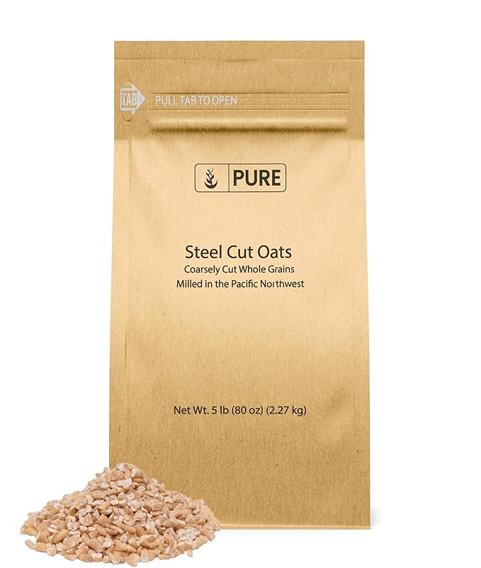 Pure Original Ingredients Steel Cut Oats (5 lb) Irish Oatmeal Eco-Friendly Packaging