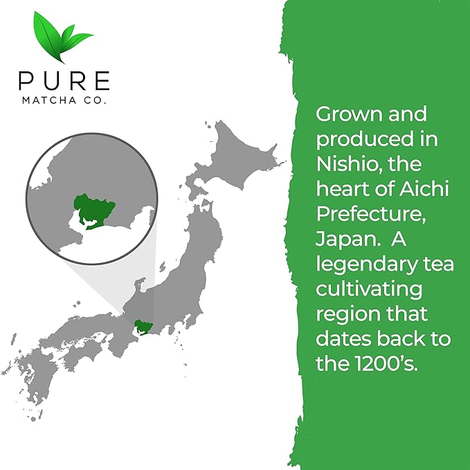 Pure Matcha Co | Premium Ceremonial Grade Matcha Green Tea Powder | Authentic Japanese Origin | Sugar Free | 30g 1.06oz