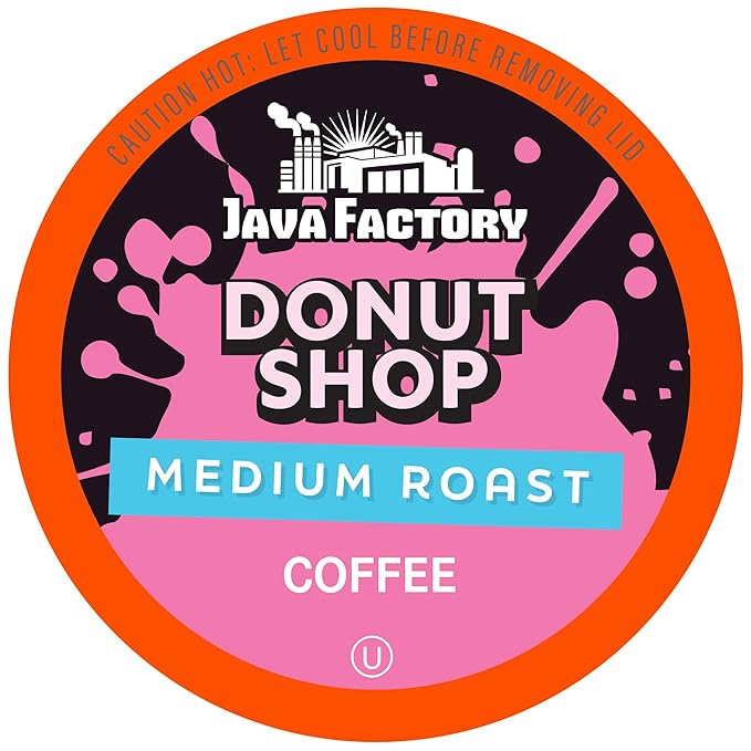 Donut Shop Blend by Java Factory Medium Roast Coffee Pods for Keurig K Cup Brewers 80 Count
