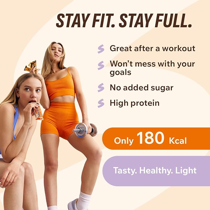 FitnesSHOCK Peanut Salted Caramel Protein Bars – Low Sugar Snack Bar (1g Sugar 0g Added Sugar) – 10g Protein – Dessert-Inspired Snack – 12 Count