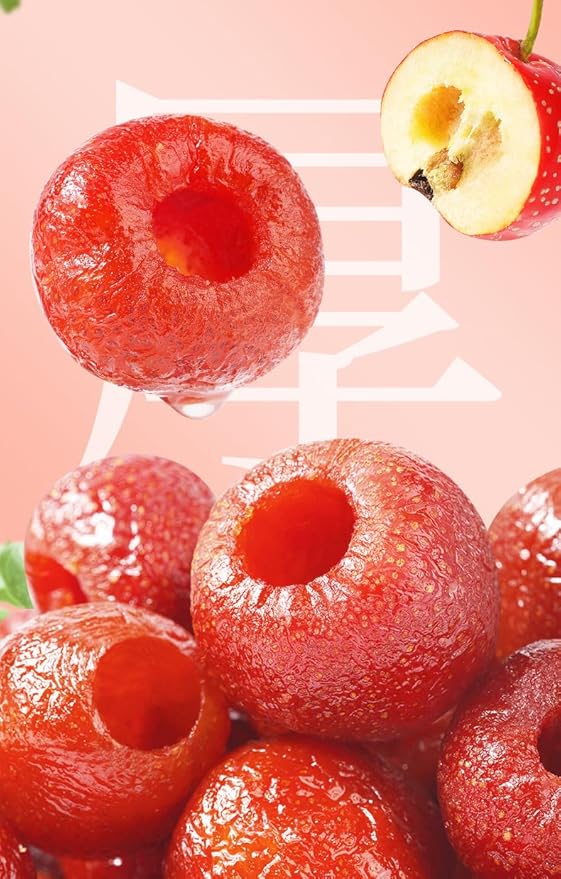 Core Free Hawthorn Fruit Balls80g/Bag Dried Fruit Preserves Hollow Hawthorn Office Fruit Snacks Family Health Snacks Gifts Afternoon Tea Dim Sum Desserts Chinese Food (10 Bags)
