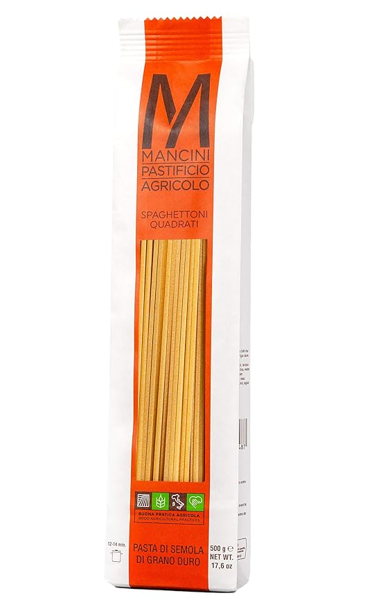 Mancini Pastificio Agricolo Pasta Mancini Handy Mini Gift Box - Includes Mezze ManicheFusilli LunghiSpaghetti and Spaghettoni Quadrati