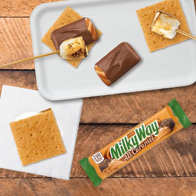 MILKY WAY All Caramel Milk Chocolate Bar Caramel Candy Full Size Bar 1.55 Oz Single Pack 24 Count