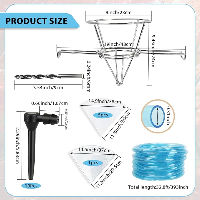 LEMEWEL Maple Syrup Filter Kit – Complete Kit for Beginners and Families | Includes 10 Maple Syrup Taps 32.8ft Food-Grade Tubing Cotton Filters Stainless Steel Foldable Filter Stand and Drill Bit