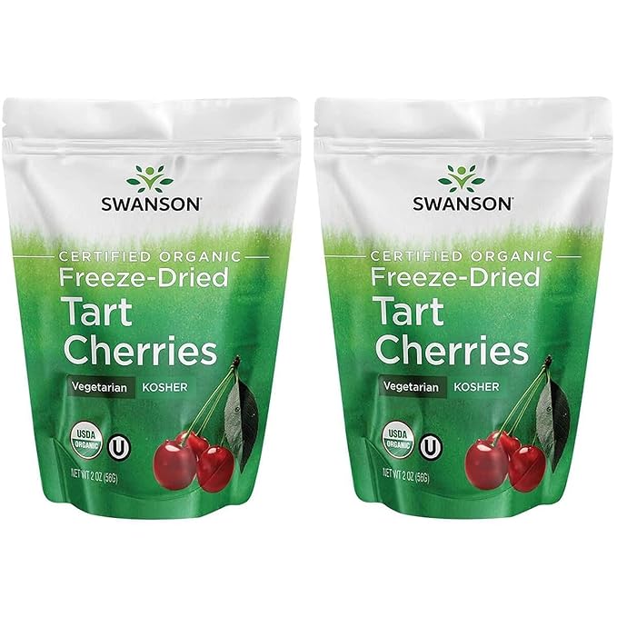 Swanson Certified Organic Freeze-Dried Tart Cherries 2 oz Pkg 2 Pack