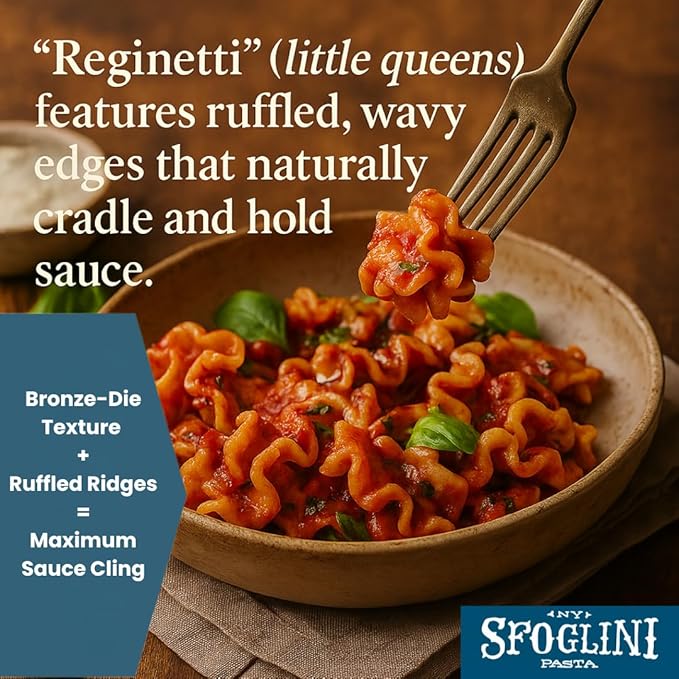 Sfoglini Organic Whole Grain Pasta Reginetti (4-Pack 12oz Each)