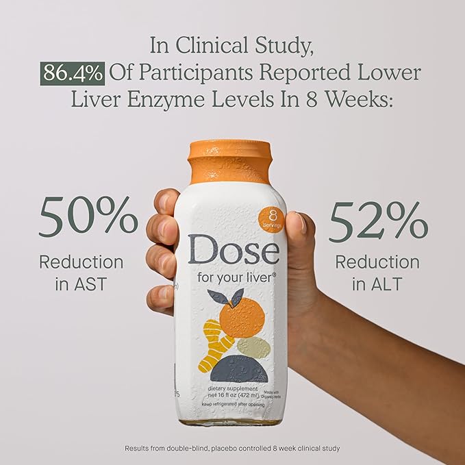Dose for Your Liver Cleanse Detox &amp Repair Made with Organic Milk Thistle Supplement with Turmeric Dandelion Ginger and Orange Supports Healthy Liver Function16oz Bottle 6 Pack (6 Week Supp