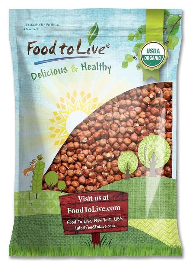 Food to Live Organic Hazelnuts 12 Pounds – Non-GMO Raw Filberts Whole Shelled Unsalted Kosher Vegan Bulk. Crunchy Wholesome Snack. Great for Baking Trail Mixes