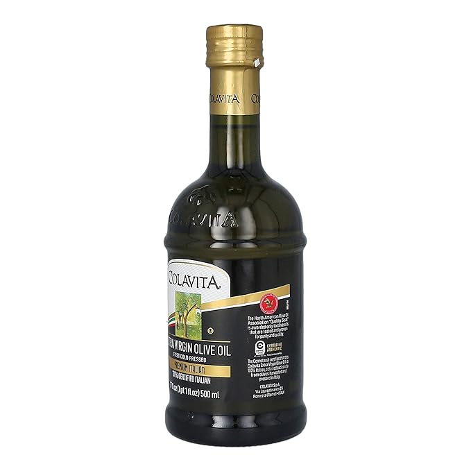 Colavita Premium Italian Extra Virgin Olive Oil 17 oz (Pack of 2) Glass Bottles