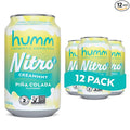 Humm Nitro Kombucha Piña Colada Creamy Smooth Probiotic Drink with L-Theanine Non-GMO Vegan Gluten Free 12 fl oz (Pack of 12)