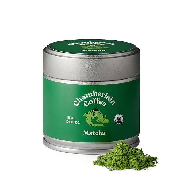 Chamberlain Coffee Ceremonial Matcha Green Tea Powder - First Harvest - Japanese Green Tea + Original Grade Matcha - Hot or Iced - Organic Vegan &amp Gluten-Free Matcha Powder - (30g / 1.06 oz)
