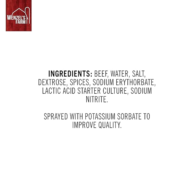 Wenzel’s Farm Beef Sticks │Supports Active Lifestyles │ Flavorful Naturally Smoked │ High Protein Low Carb │ No MSG Fillers Binders Artificial Colors │ Gluten Free | 32 sticks (16 packs of 2)