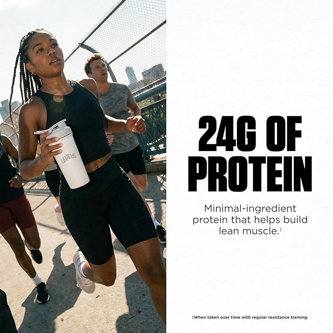 Levels Grass Fed Whey Protein Powder No Artificials 24G of Protein Double Chocolate 5LB