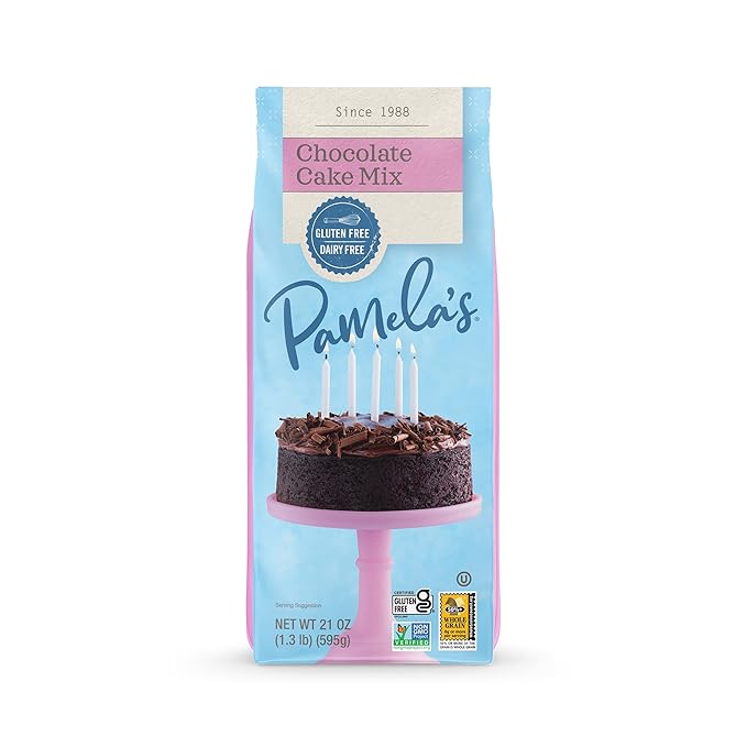 Pamela's Chocolate Cake Mix Kosher Gluten Free &amp Non-GMO 21 Ounce (Pack of 6)