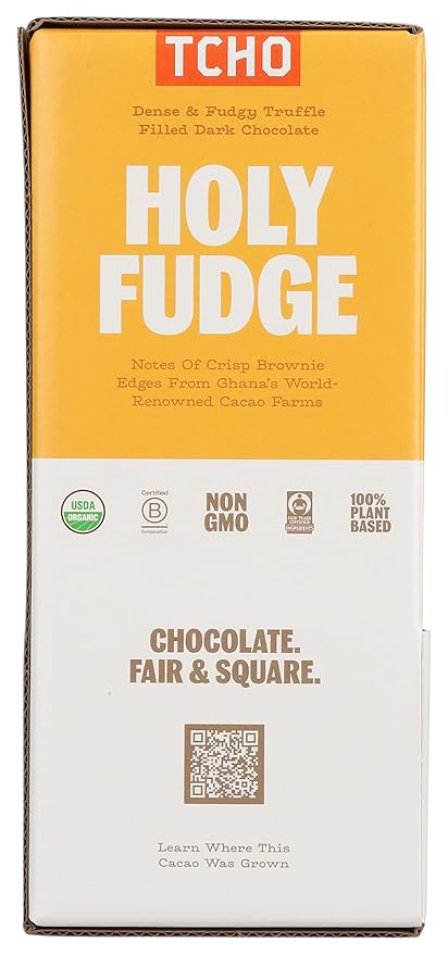 TCHO Globe Trotter Dark Chocolate Squares (60 count) | Holy Fudge &amp Born Fruity | Single Origin Plant Based Organic &amp Fair Trade | Non GMO Non-Dairy Vegan Soy Free (7g each)