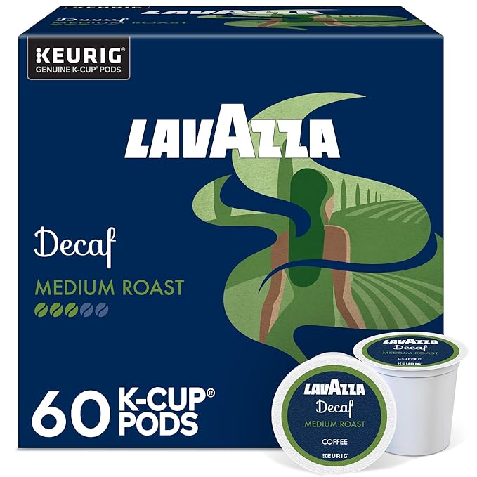 Lavazza Decaf Single-Serve Keurig K-Cup Pods Medium Roast Coffee 60-Count Box (6 Packs of 10)