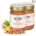 Big Spoon Roasters Fiji Ginger Almond Butter with Sea Salt - Keto Friendly Low Sugar Almond Butter - Crunchy &amp Bee-Friendly Almonds - Gourmet &amp Pure Almond Nut Butter - 2 x 13 Ounces