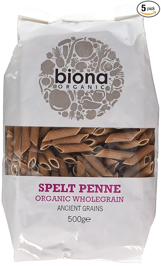 Biona Organic - Spelt Pasta Wholegrain - Penne - 500g (Pack of 5)