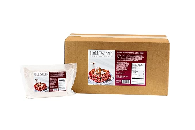 LollyWaffle Red Velvet Waffle Mix 20 Lbs. --Individual 1 Lbs Bags -- Red Velvet Waffle Mix for Waffle on a Stick Machines