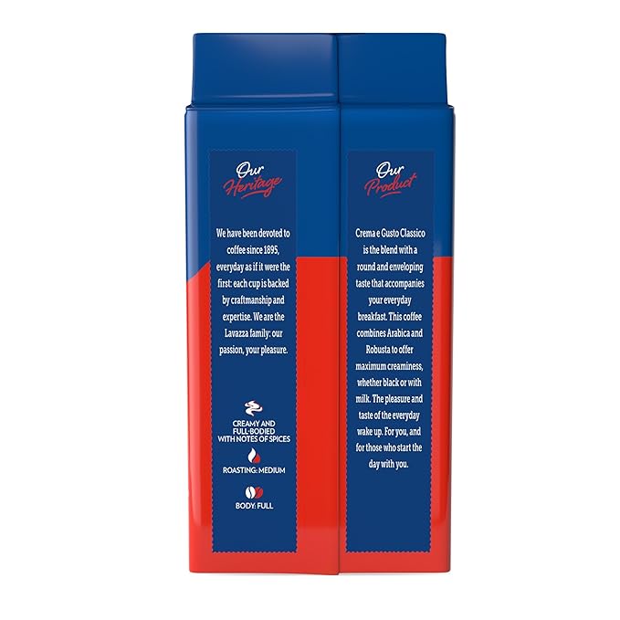 Lavazza Crema e Gusto Ground Coffee Medium Roast Arabica and Robusta Blend 8.8 oz Brick (Pack of 20)