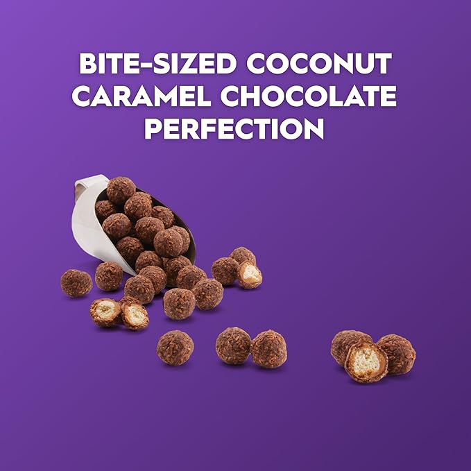 Edward Marc Girl Scouts Coconut Caramel Bites - Inspired by Girl Scout Cookies Crispy Coconut and Dark Chocolate - 5.5 oz Resealable Bag - Gourmet Chocolate Gift - Pack of 10